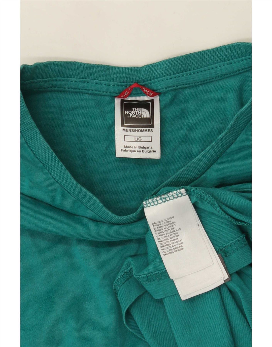 The North Face Mens T-Shirt Top Large Turquoise Cotton