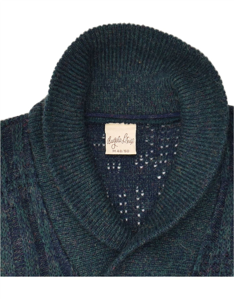 ANGELO LITRICO Mens Shawl Neck Jumper Sweater IT 48/50 Medium Green | Vintage Angelo Litrico | Thrift | Second-Hand Angelo Litrico | Used Clothing | Messina Hembry 