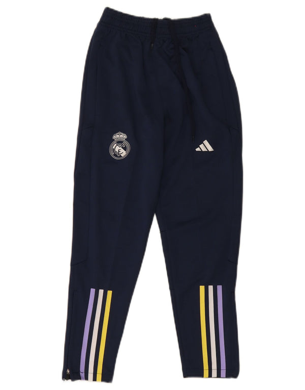 Adidas Boys Aeroready Tracksuit Trousers 9-10 Years Navy Blue Polyester