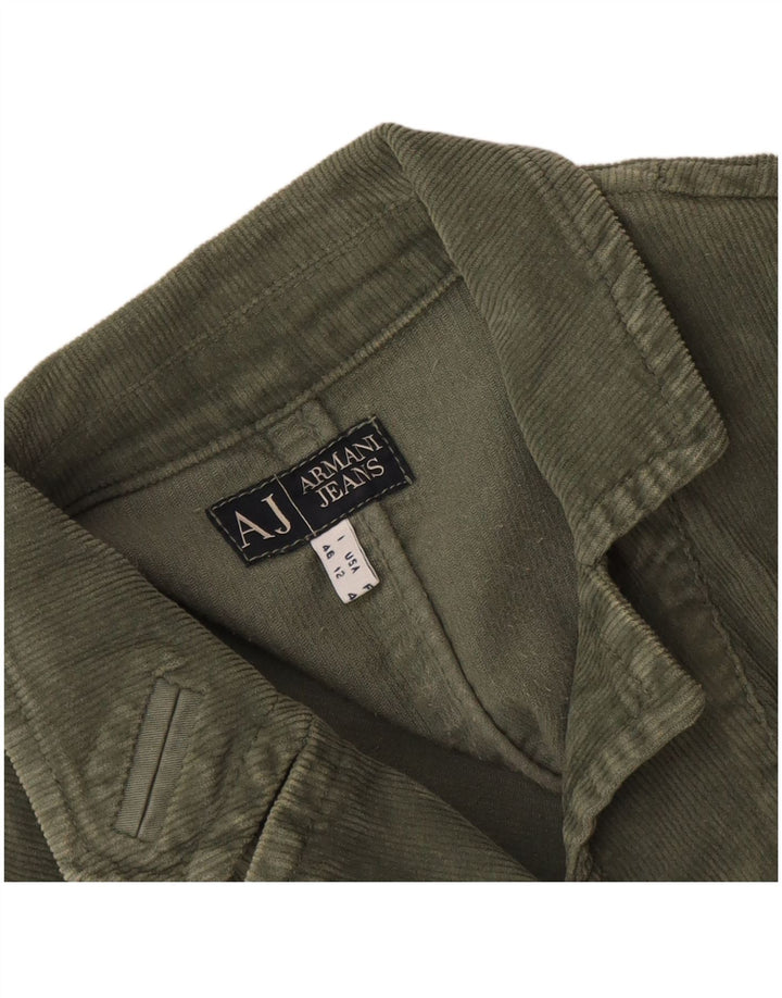 Armani Jeans Womens 3 Button Corduroy Blazer Jacket UK 16 Large Khaki