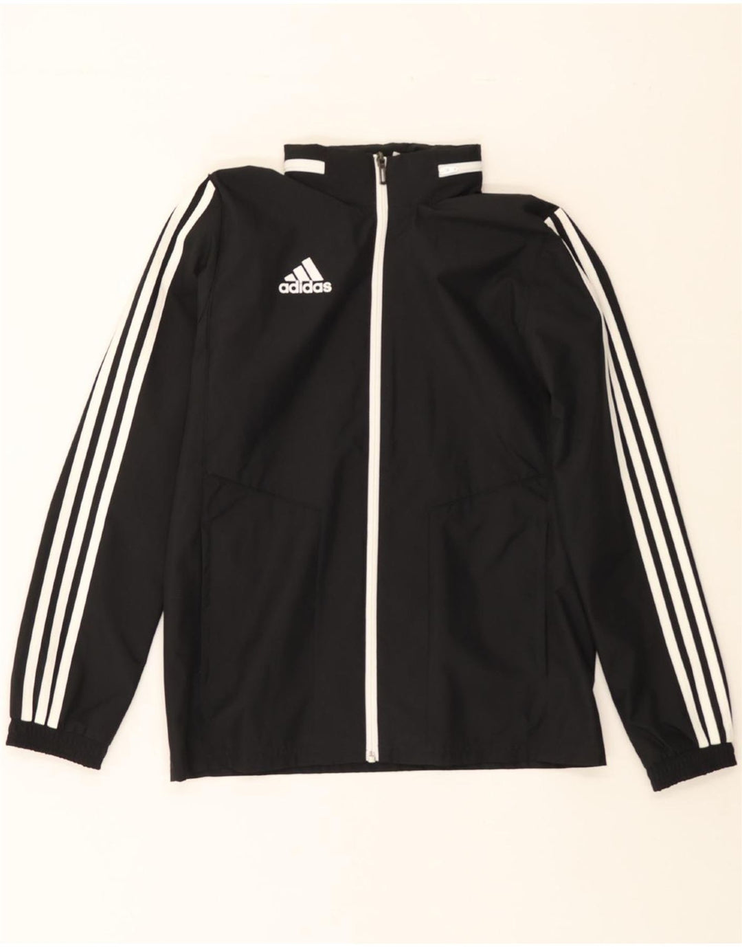 ADIDAS Boys Tracksuit Top Jacket 13-14 Years Black Polyester Vintage Adidas and Second-Hand Adidas from Messina Hembry 