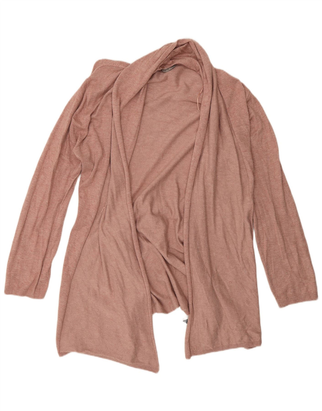 Zara Womens Open Cardigan Sweater UK 14 Large Pink Viscose