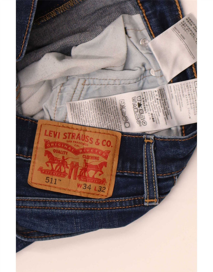 Levi's Mens 511 Slim Jeans W34 L32 Blue Cotton
