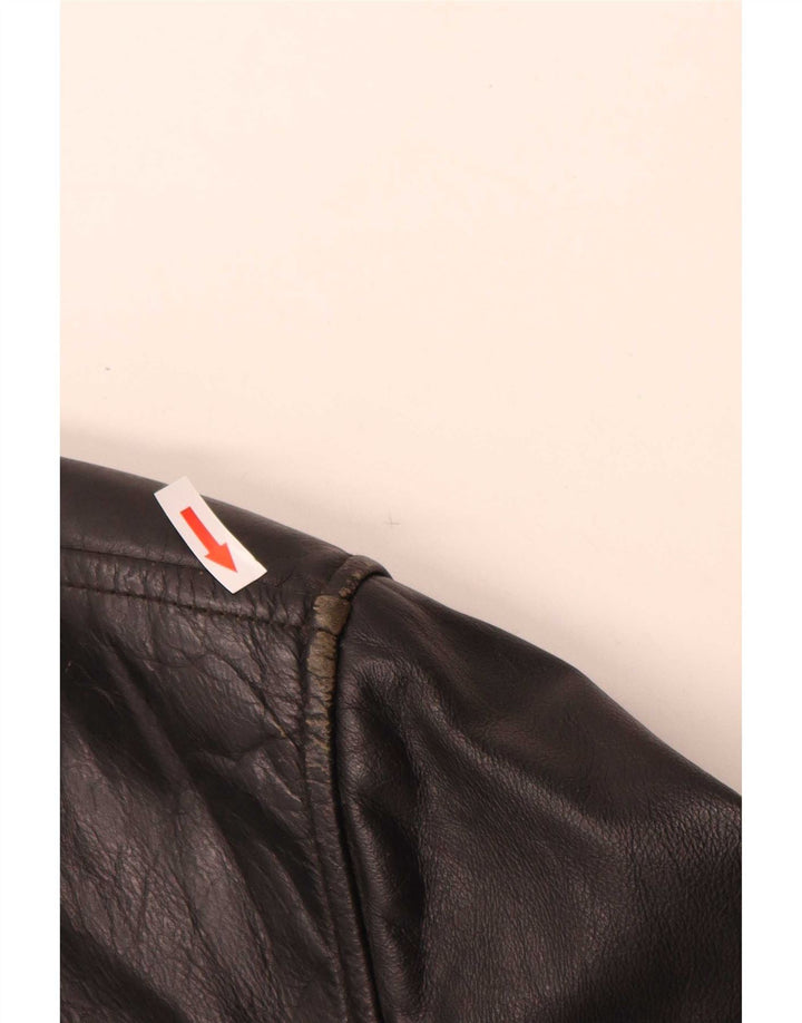 Vintage Mens Leather Jacket IT 48 Medium Black
