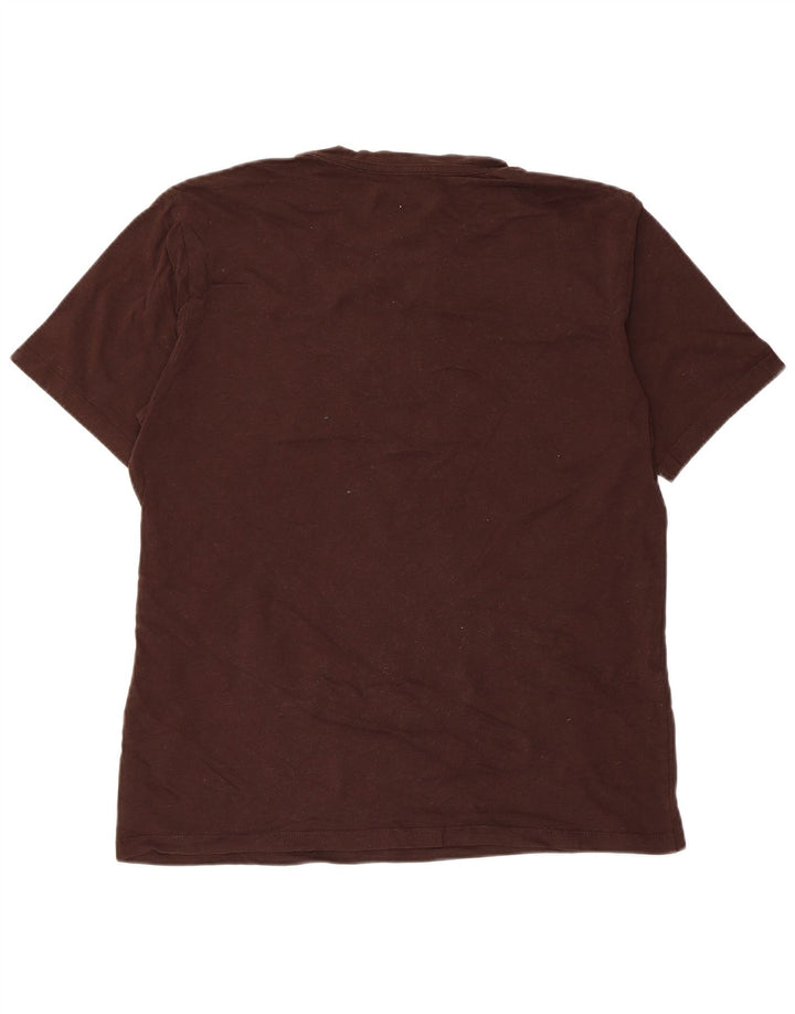 All Saints Mens Regular Fit T-Shirt Top Large Brown Cotton