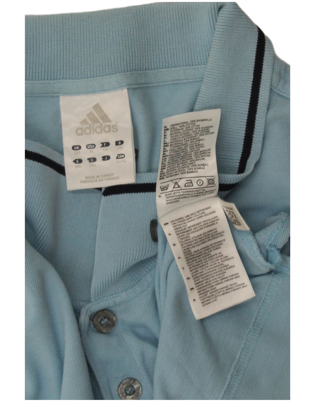 Adidas Mens Polo Shirt 2XL Blue Cotton