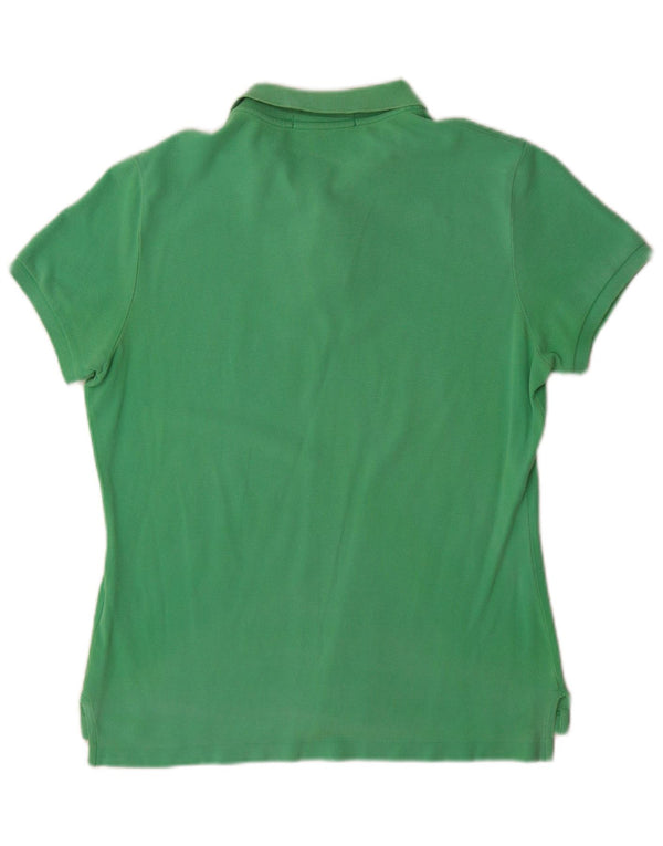 Ralph Lauren Womens Skinny Polo Shirt Large Green Cotton
