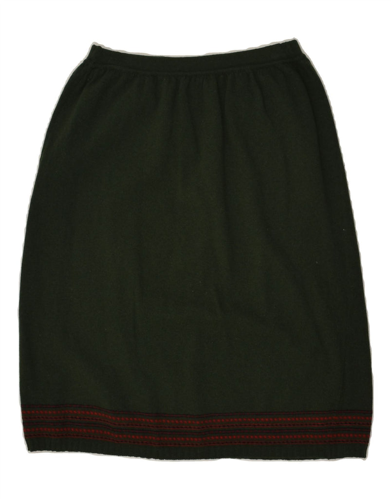 BENETTON Womens Straight Skirt IT 44 Medium W28 Khaki Lambswool | Vintage Benetton | Thrift | Second-Hand Benetton | Used Clothing | Messina Hembry 