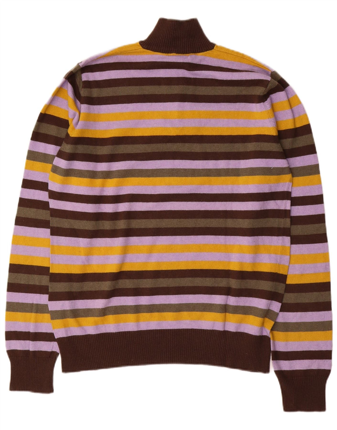 Sergio Tacchini Mens Zip Neck Jumper Sweater Large Multicoloured Striped