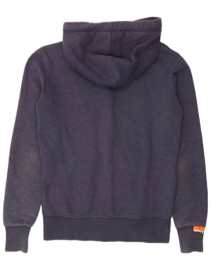 Superdry Mens Zip Hoodie Sweater Small Navy Blue Cotton