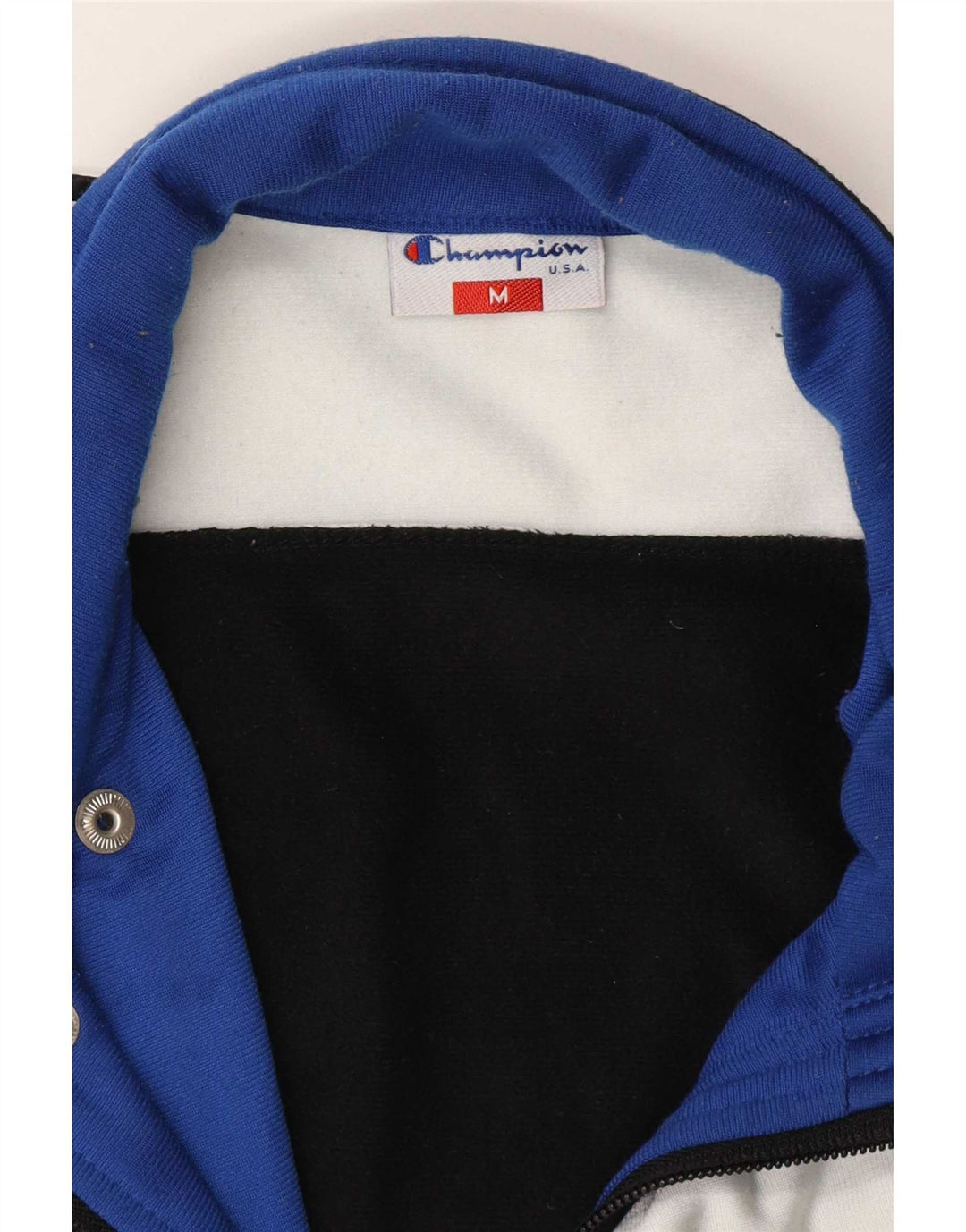 Champion Mens USA Graphic Tracksuit Top Jacket Medium Black Colourblock