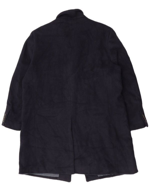 Marks & Spencer Mens Overcoat UK 46 3XL Navy Blue Polyester