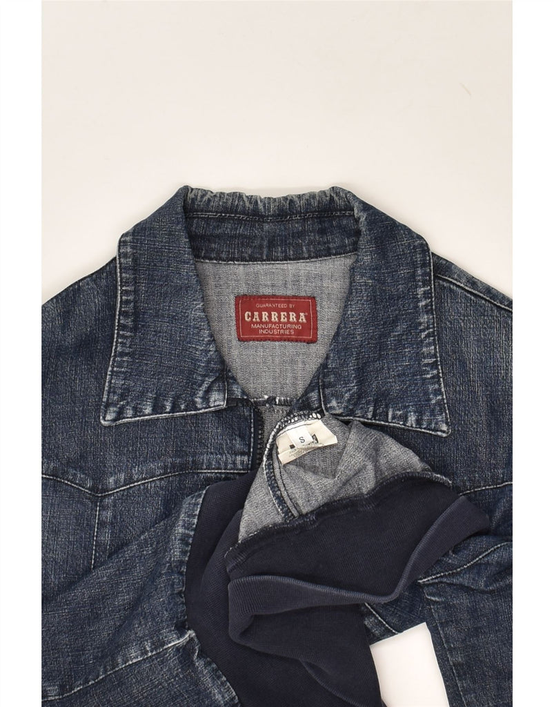 CARRERA Womens Denim Jacket UK 10 Small Blue Lycra | Vintage Carrera | Thrift | Second-Hand Carrera | Used Clothing | Messina Hembry 