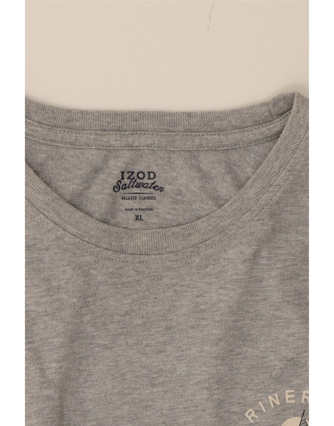 IZOD Mens Relaxed Classics Graphic Top Long Sleeve XL Grey Cotton Vintage Izod and Second-Hand Izod from Messina Hembry 