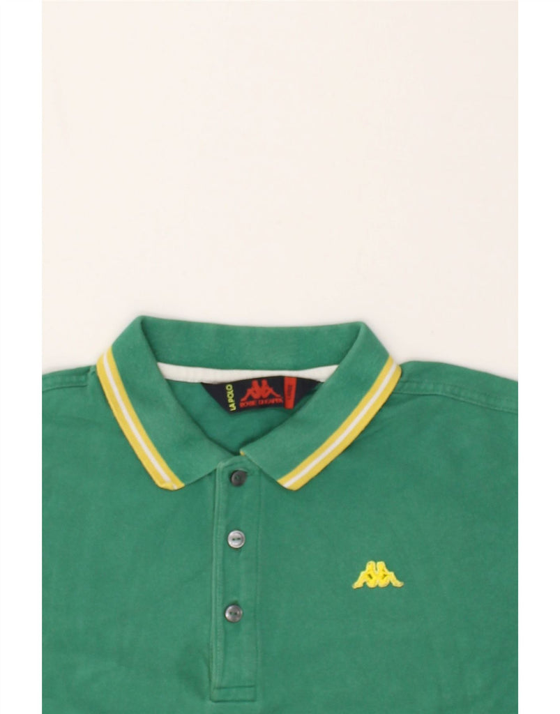 KAPPA Mens Polo Shirt Large Green Cotton | Vintage Kappa | Thrift | Second-Hand Kappa | Used Clothing | Messina Hembry 