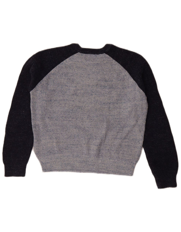 Gap Boys Crew Neck Jumper Sweater 11-12 Years XL Blue Colourblock Cotton