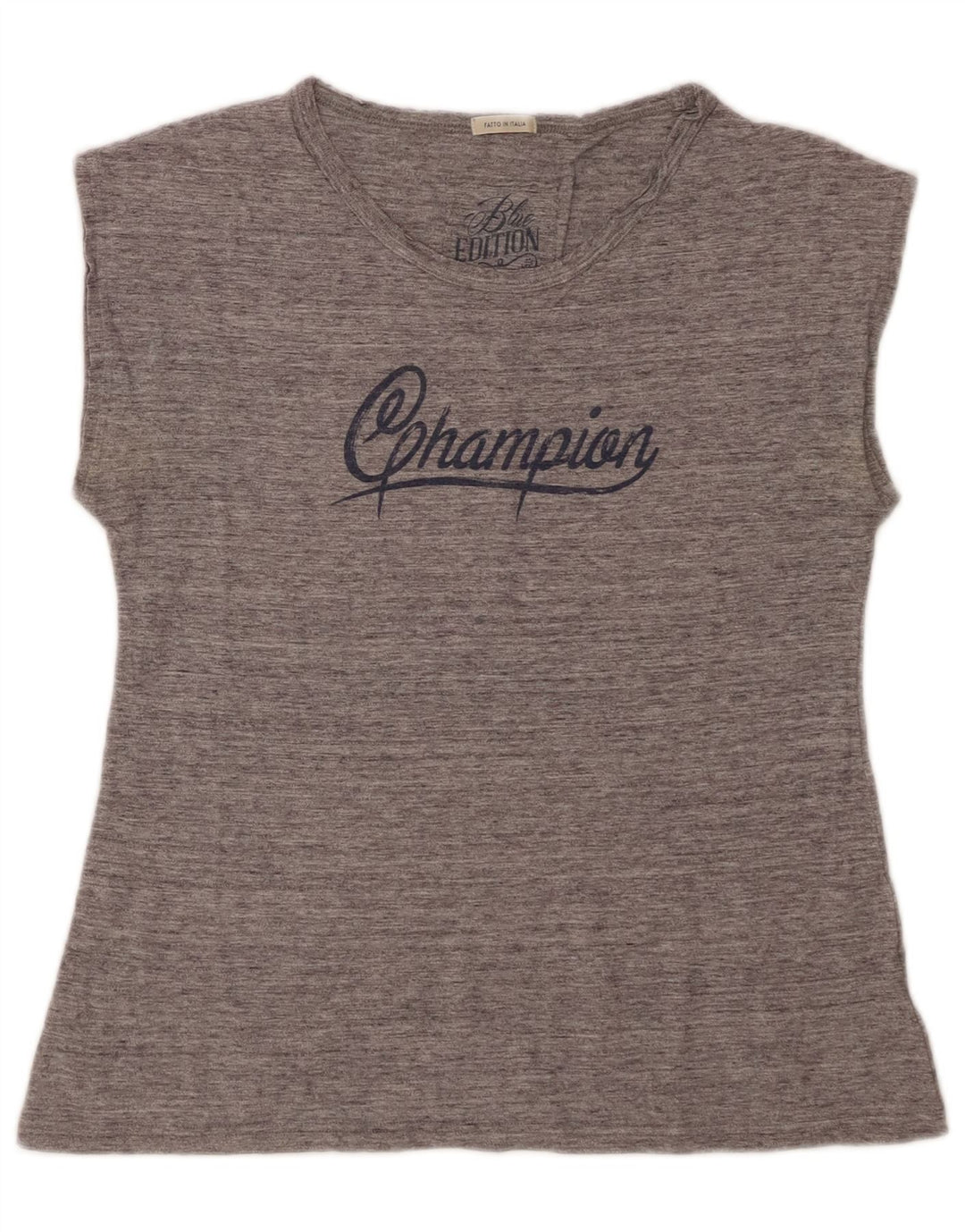 CHAMPION Womens Graphic T-Shirt Top UK 10 Small Grey Flecked