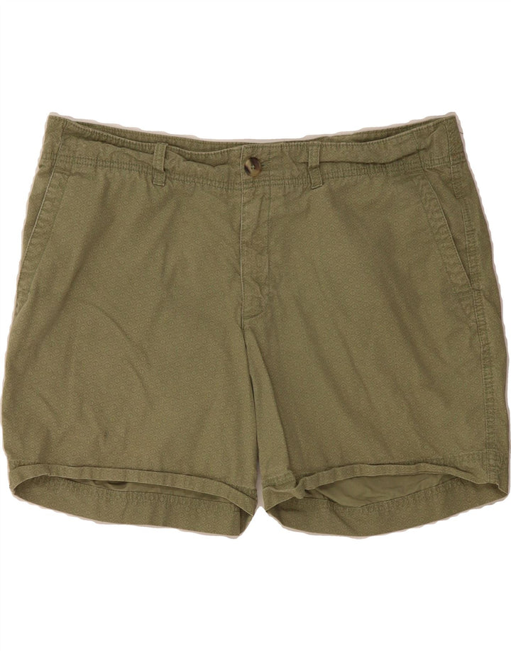 EDDIE BAUER Womens Abstract Pattern Chino Shorts US 16 2XL W38  Green Vintage Eddie Bauer and Second-Hand Eddie Bauer from Messina Hembry 