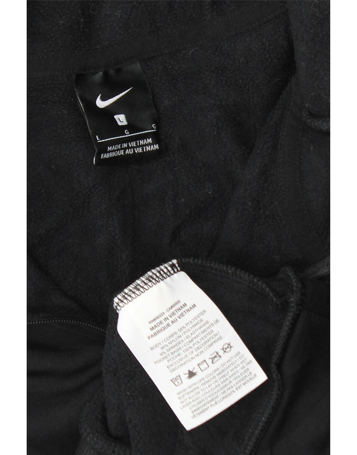 Nike Womens Oversized Zip Hoodie Sweater UK 16 Large Black Polyester
