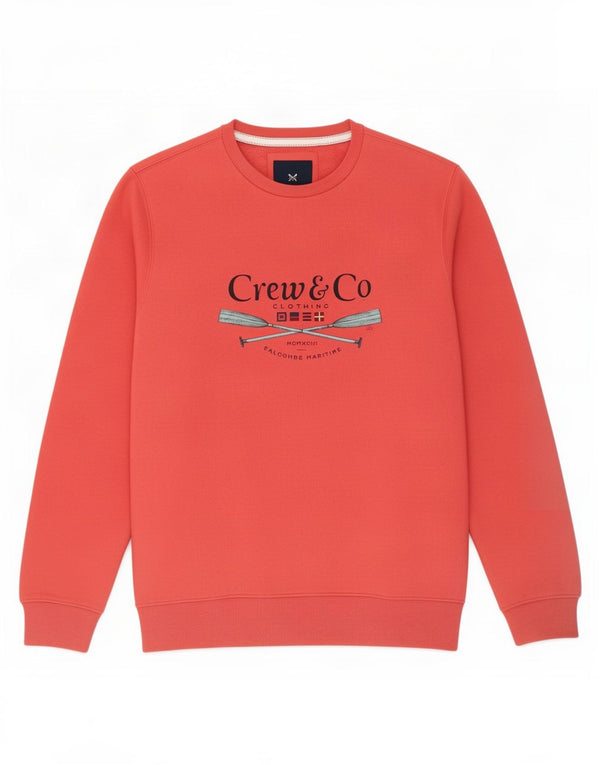 Crew Clothing Mens Graphic Sweatshirt Jumper Large Pink Cotton