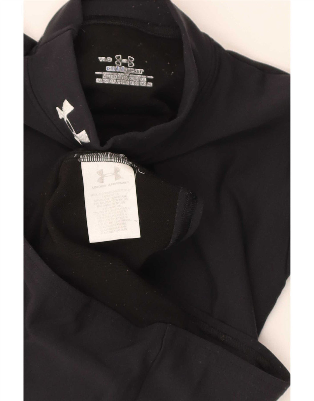 Under Armour Boys Top Long Sleeve 11-12 Years Large Black Nylon