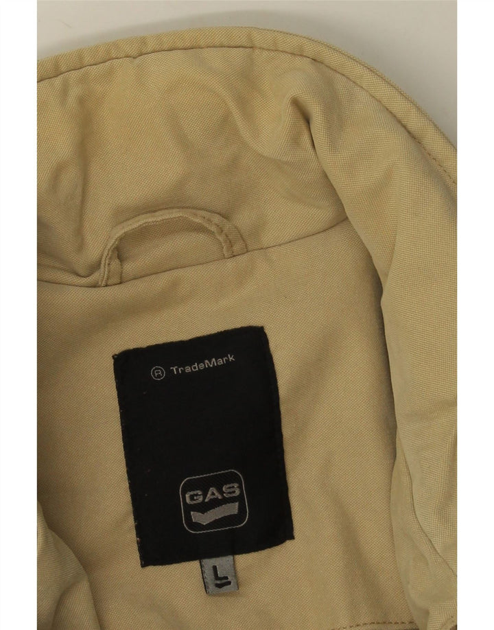 Gas Mens Utility Jacket UK 40 Large Beige Cotton