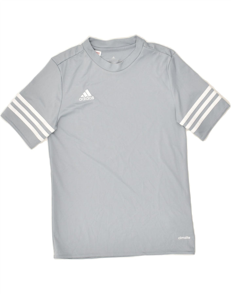 ADIDAS Boys Climalite T-Shirt Top 11-12 Years Grey Polyester | Vintage Adidas | Thrift | Second-Hand Adidas | Used Clothing | Messina Hembry 