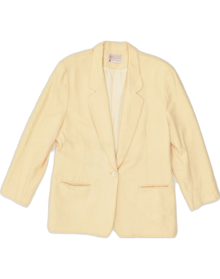 PENDLETON Womens 1 Button Blazer Jacket UK 16 Large Beige Virgin Wool | Vintage Pendleton | Thrift | Second-Hand Pendleton | Used Clothing | Messina Hembry 