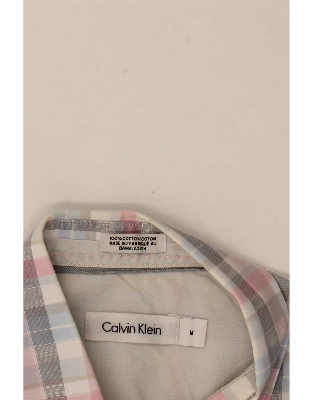 Calvin Klein Mens Short Sleeve Shirt Medium Multicoloured Check Cotton