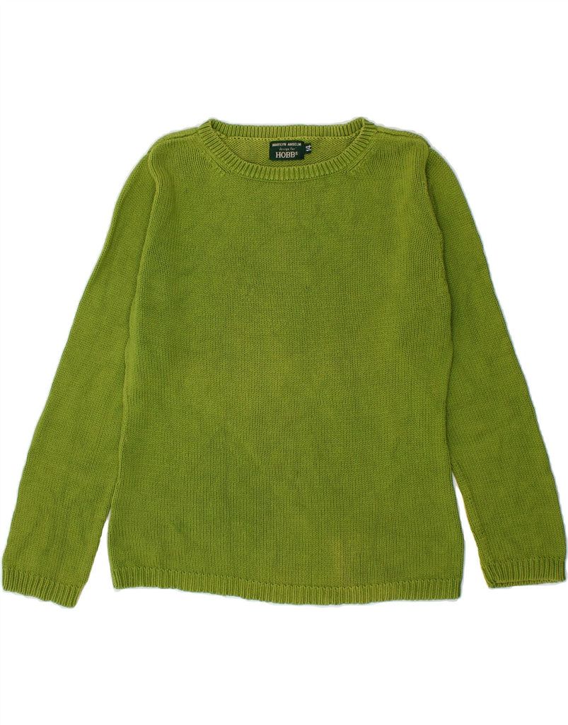 HOBBS Womens Boat Neck Jumper Sweater UK 14 Medium Green Cotton | Vintage Hobbs | Thrift | Second-Hand Hobbs | Used Clothing | Messina Hembry 