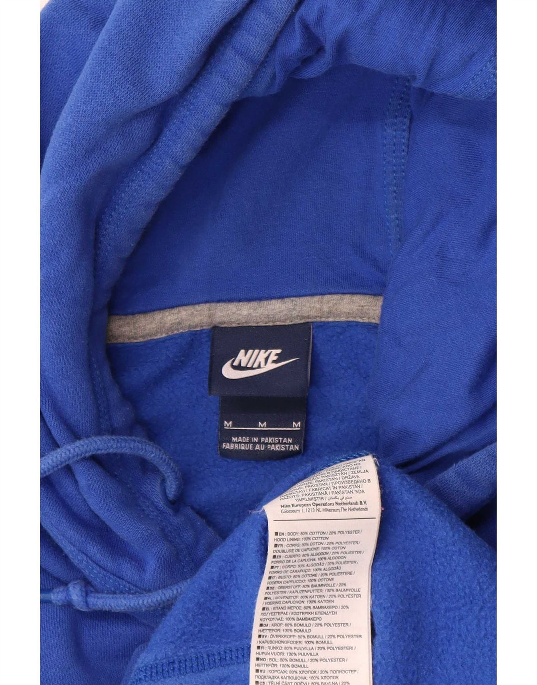 Nike Mens Hoodie Jumper Medium Blue Cotton