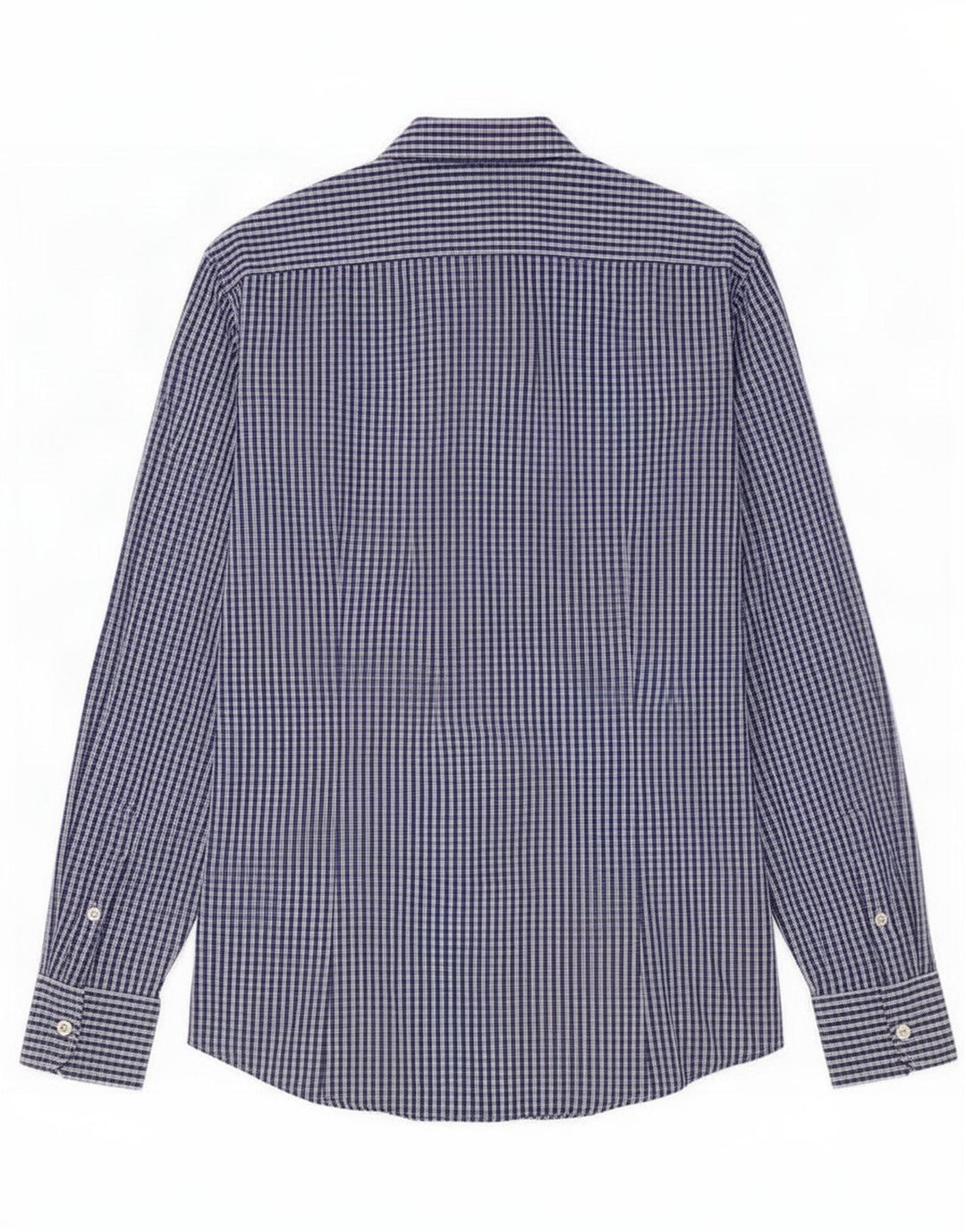 Benetton Mens Shirt Medium Blue Check Cotton
