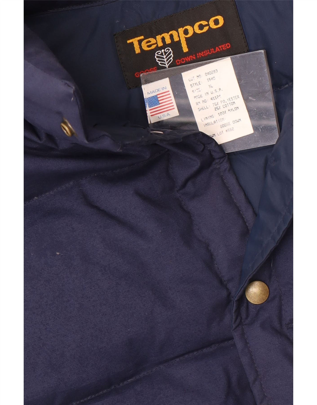 Tempco Mens Padded Gilet UK 42 XL Navy Blue Polyester