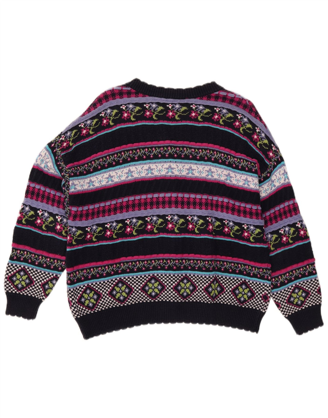 Stefanel Womens Cardigan Sweater UK 12 Medium Multicoloured Geometric