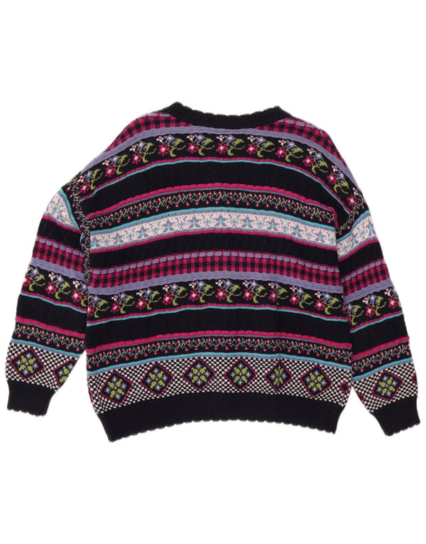 Stefanel Womens Cardigan Sweater UK 12 Medium Multicoloured Geometric