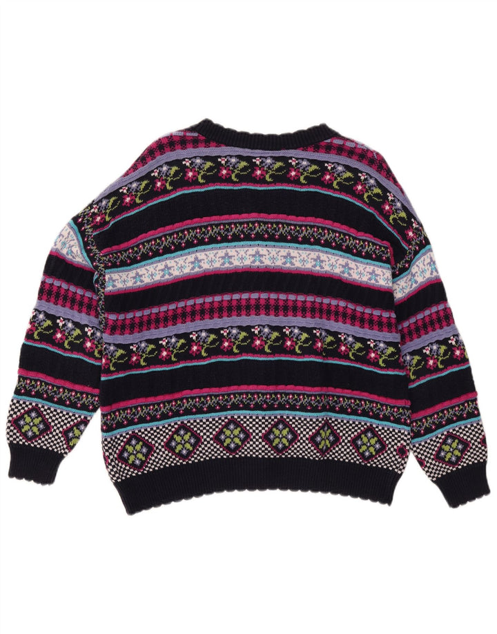 Stefanel Womens Cardigan Sweater UK 12 Medium Multicoloured Geometric