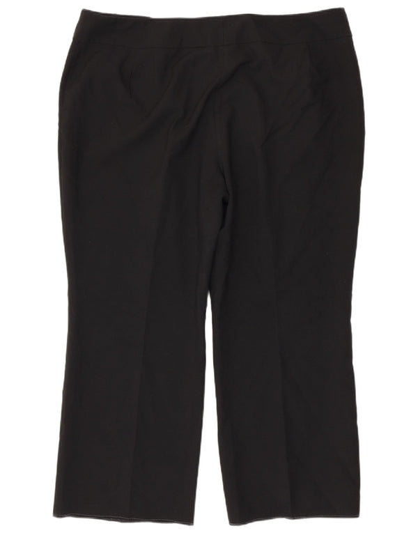 Marks & Spencer Womens Straight Cropped Trousers UK 22 3XL W42 L27 Black
