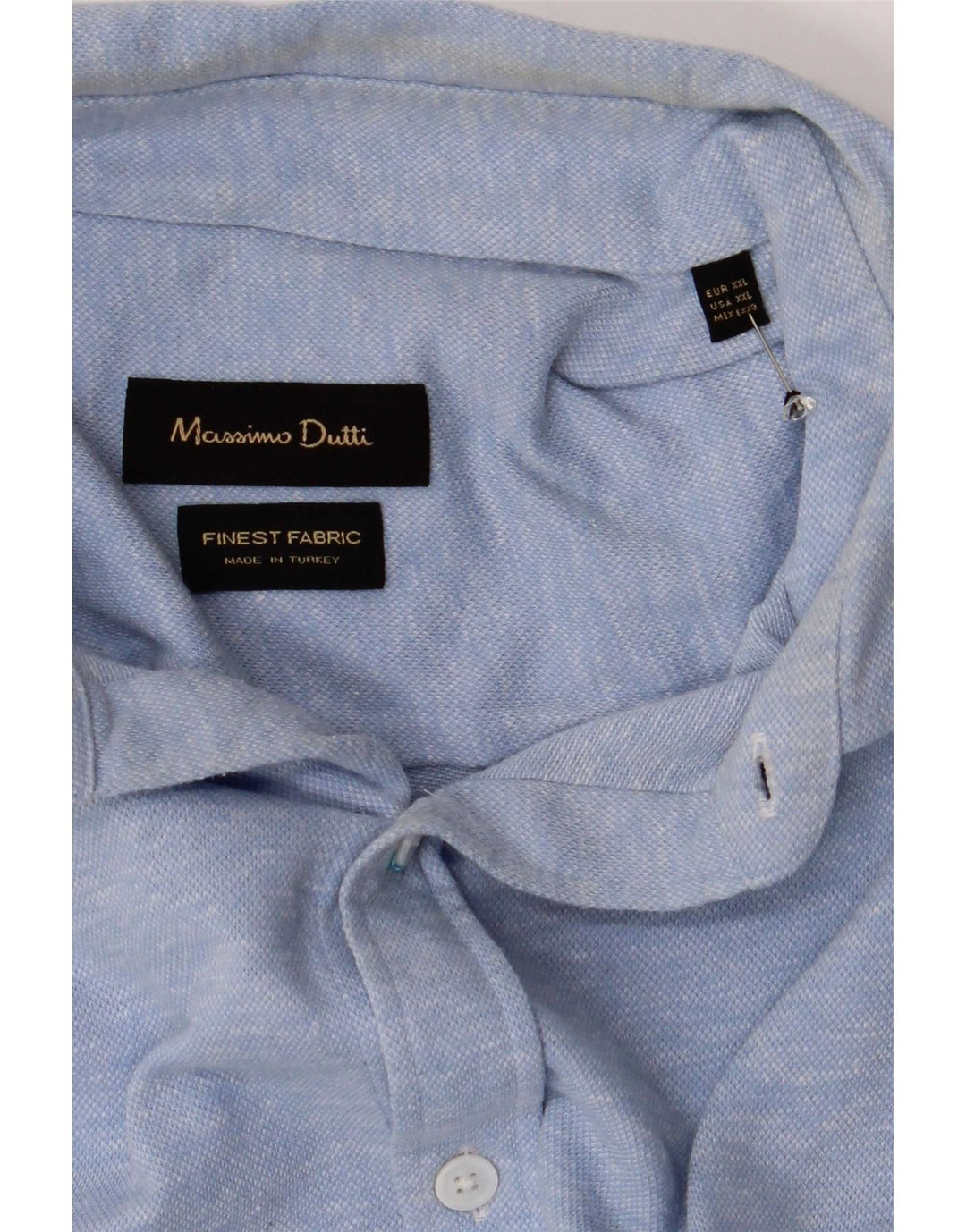 Massimo Dutti Mens Shirt 2XL Blue Cotton