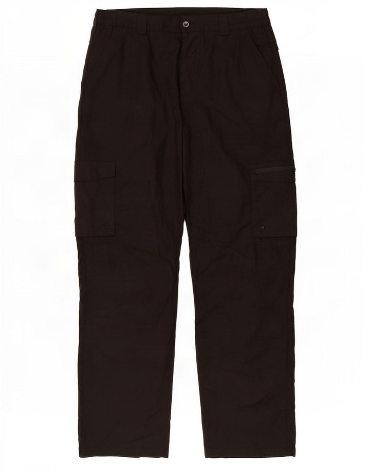 Mountain Warehouse Mens Straight Cargo Trousers W38 L29 Black Polyester