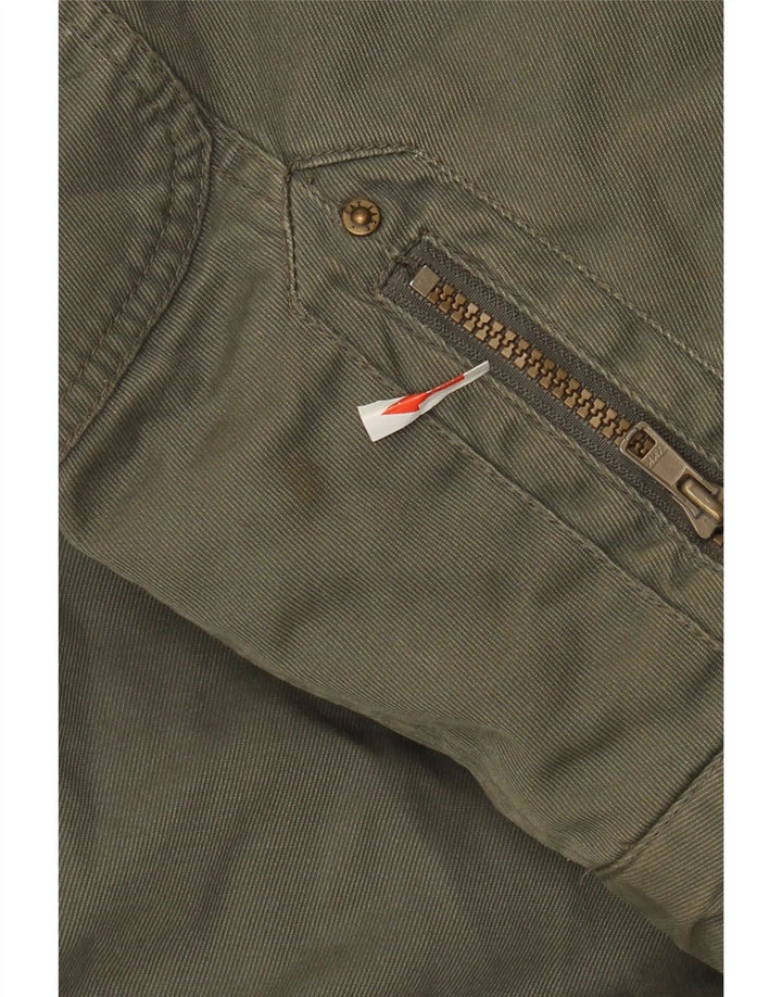 Fat Face Mens Utility Jacket UK 44 2XL Khaki Cotton