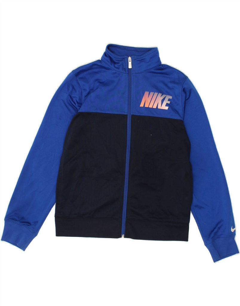 NIKE Boys Graphic Tracksuit Top Jacket 12-13 Years Large Black Colourblock | Vintage Nike | Thrift | Second-Hand Nike | Used Clothing | Messina Hembry 