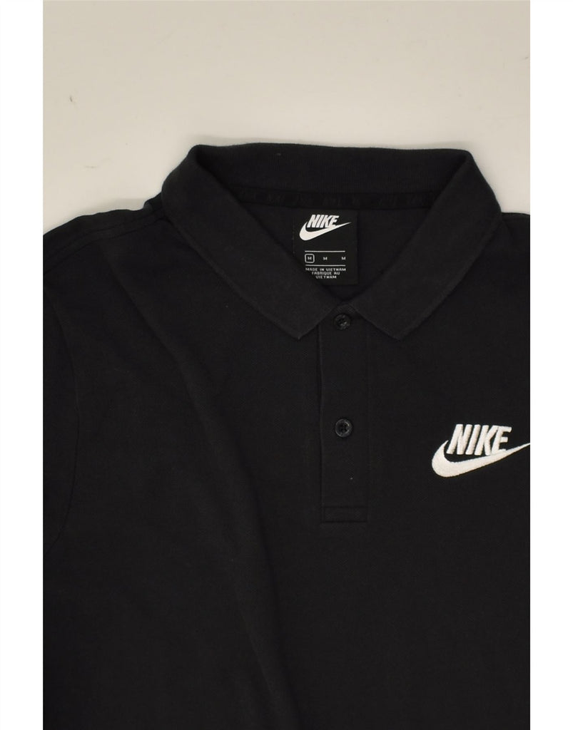 NIKE Mens Polo Shirt Medium Black Cotton | Vintage Nike | Thrift | Second-Hand Nike | Used Clothing | Messina Hembry 