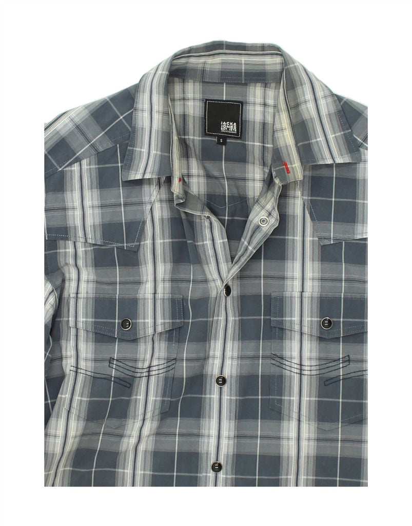 JACK & JONES Mens Shirt Small Grey Check Cotton | Vintage Jack & Jones | Thrift | Second-Hand Jack & Jones | Used Clothing | Messina Hembry 