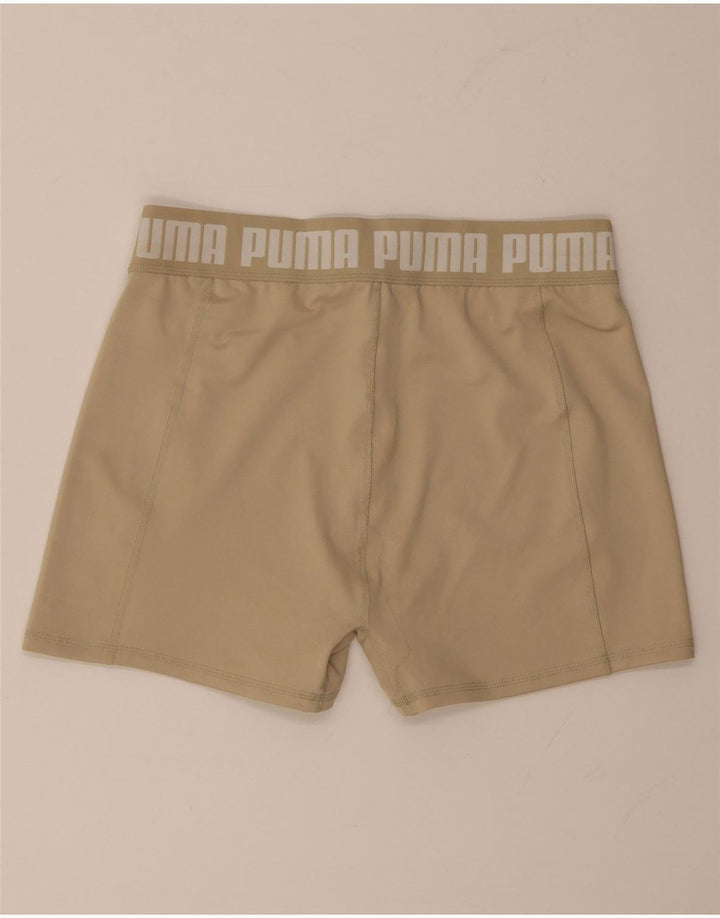 Puma Womens Graphic Sport Shorts UK 14 Large  Beige Polyester