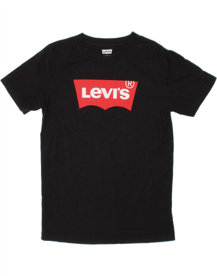 LEVI'S Boys Graphic T-Shirt Top 13-14 Years Black Cotton Vintage Levi's and Second-Hand Levi's from Messina Hembry 