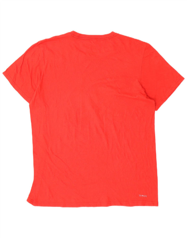 Adidas Mens Climalite Graphic T-Shirt Top Large Red Polyester