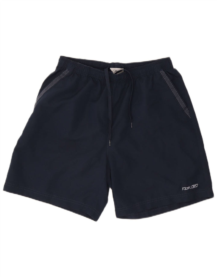 Reebok Mens Sport Shorts Large Navy Blue Polyester