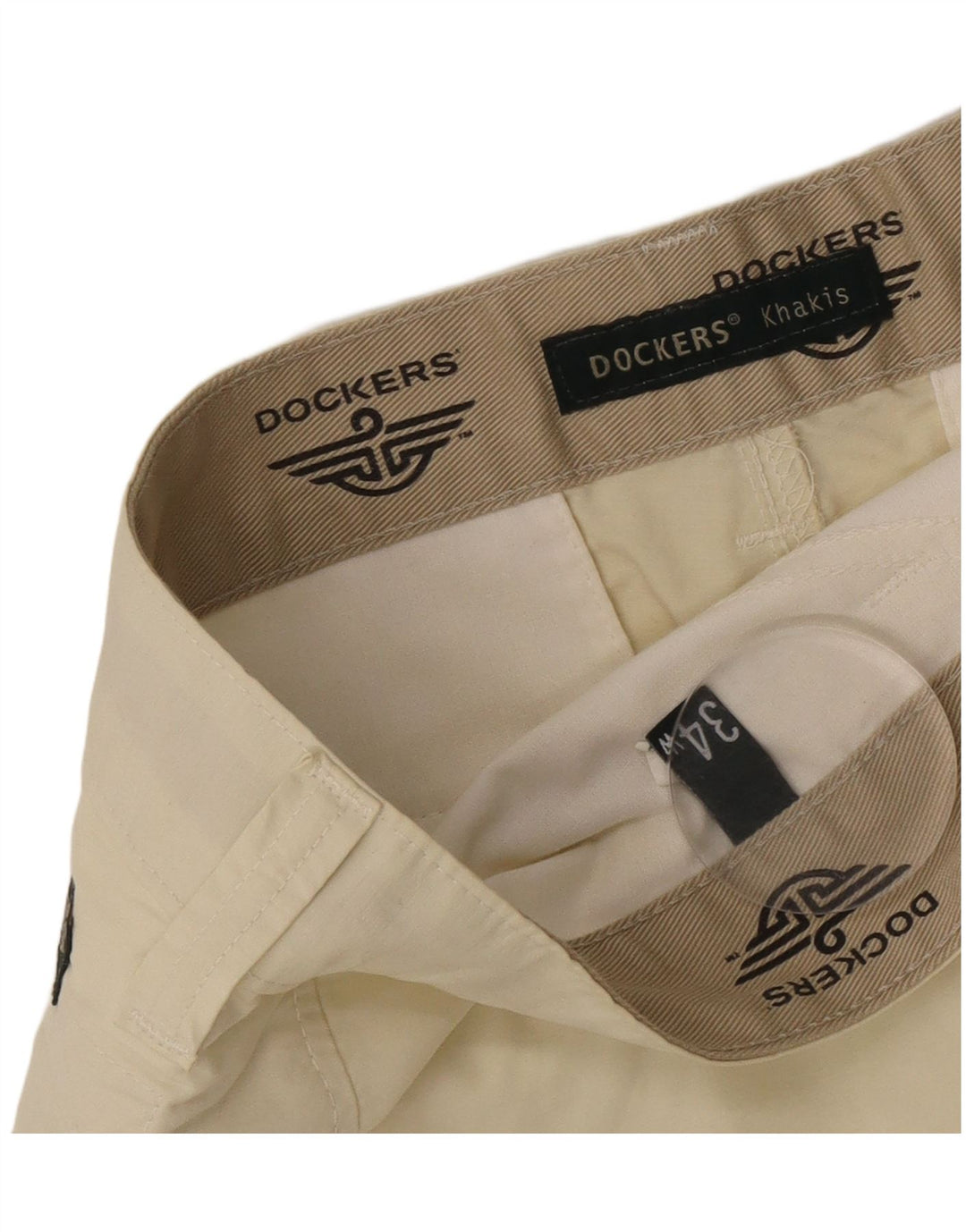 Dockers Mens Khakis Cargo Shorts W34 Large Beige Cotton