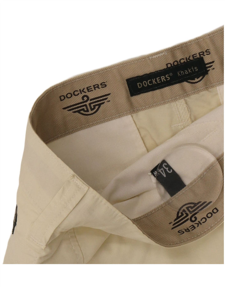 Dockers Mens Khakis Cargo Shorts W34 Large Beige Cotton