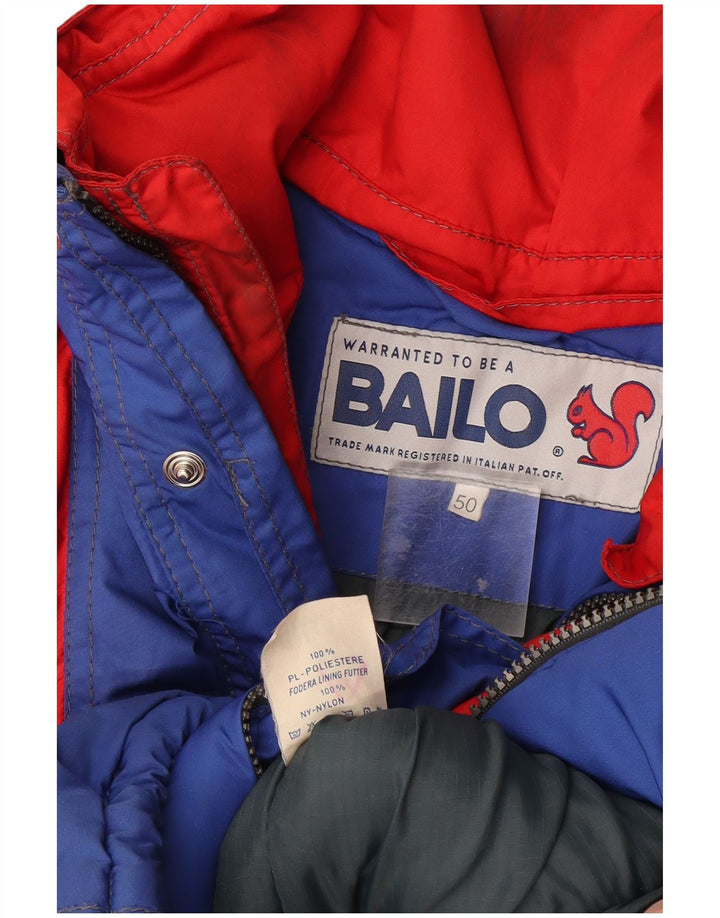 Bailo Mens Hooded Loose Fit Ski Jacket IT 50 Medium Blue Colourblock